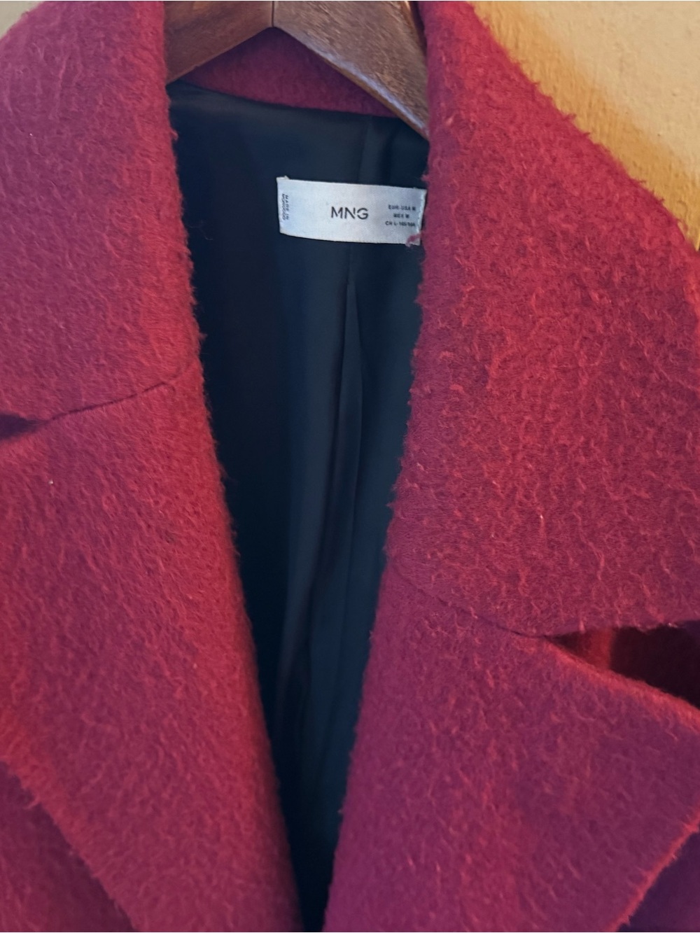 Mango Red Wool-Blend Pea Coat